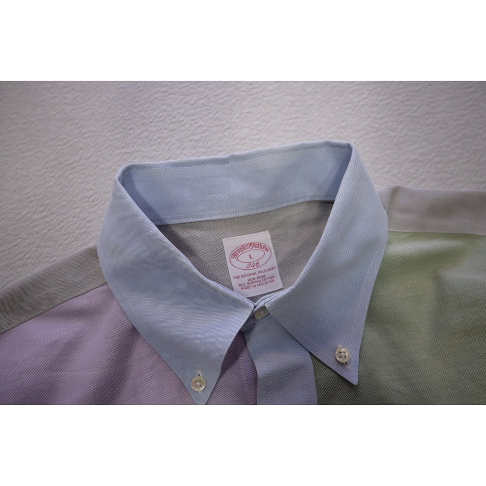 Brooks Brothers Button Down Mens Large Multi Color Fun Shirt Supima Cotton EUC - Picture 7 of 10
